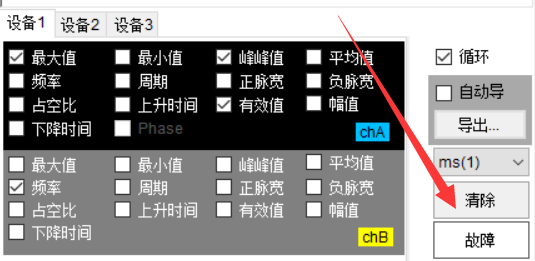 LOTO示波器统计曲线和故障分析pass/fail测试