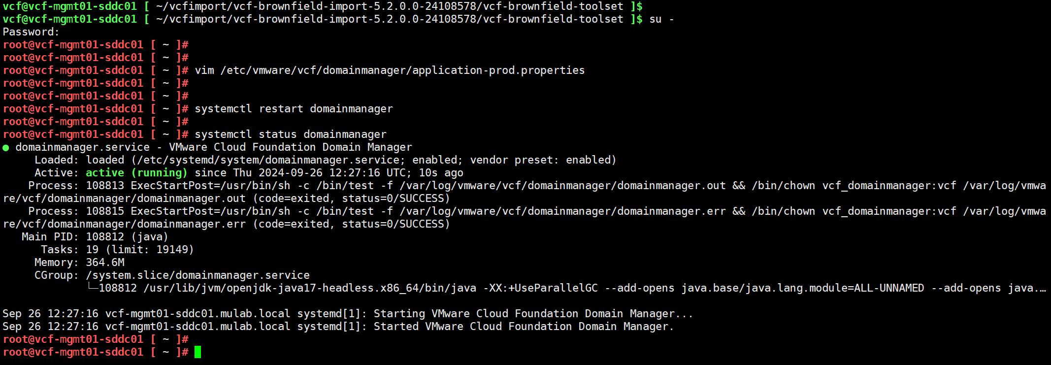 【VMware VCF】使用 VCF Import Tool 将现有 vSphere 环境导入为 VI 域。