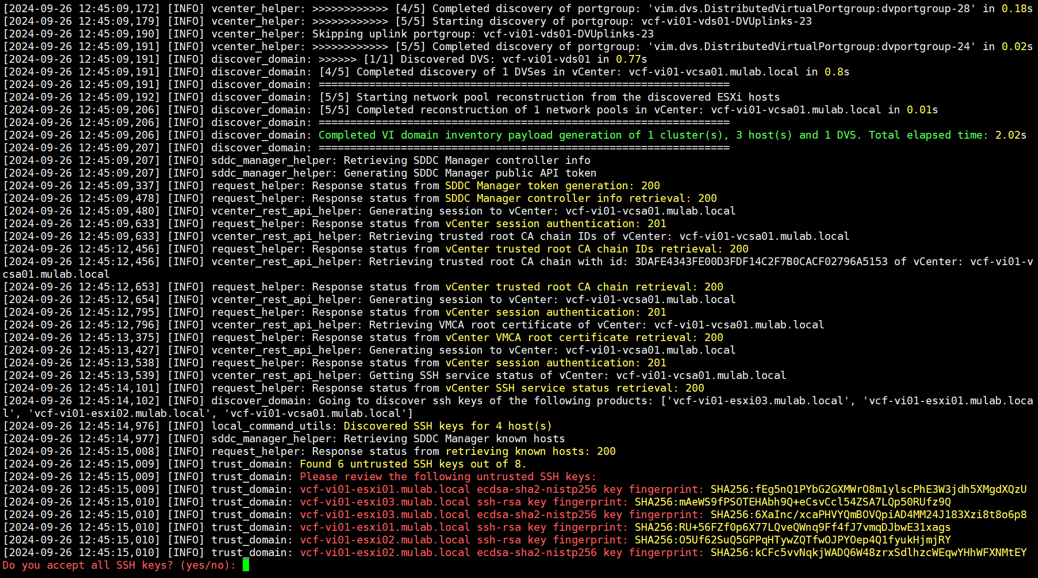 【VMware VCF】使用 VCF Import Tool 将现有 vSphere 环境导入为 VI 域。