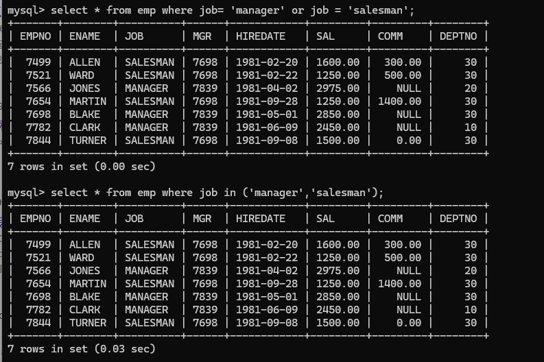 mysql学习