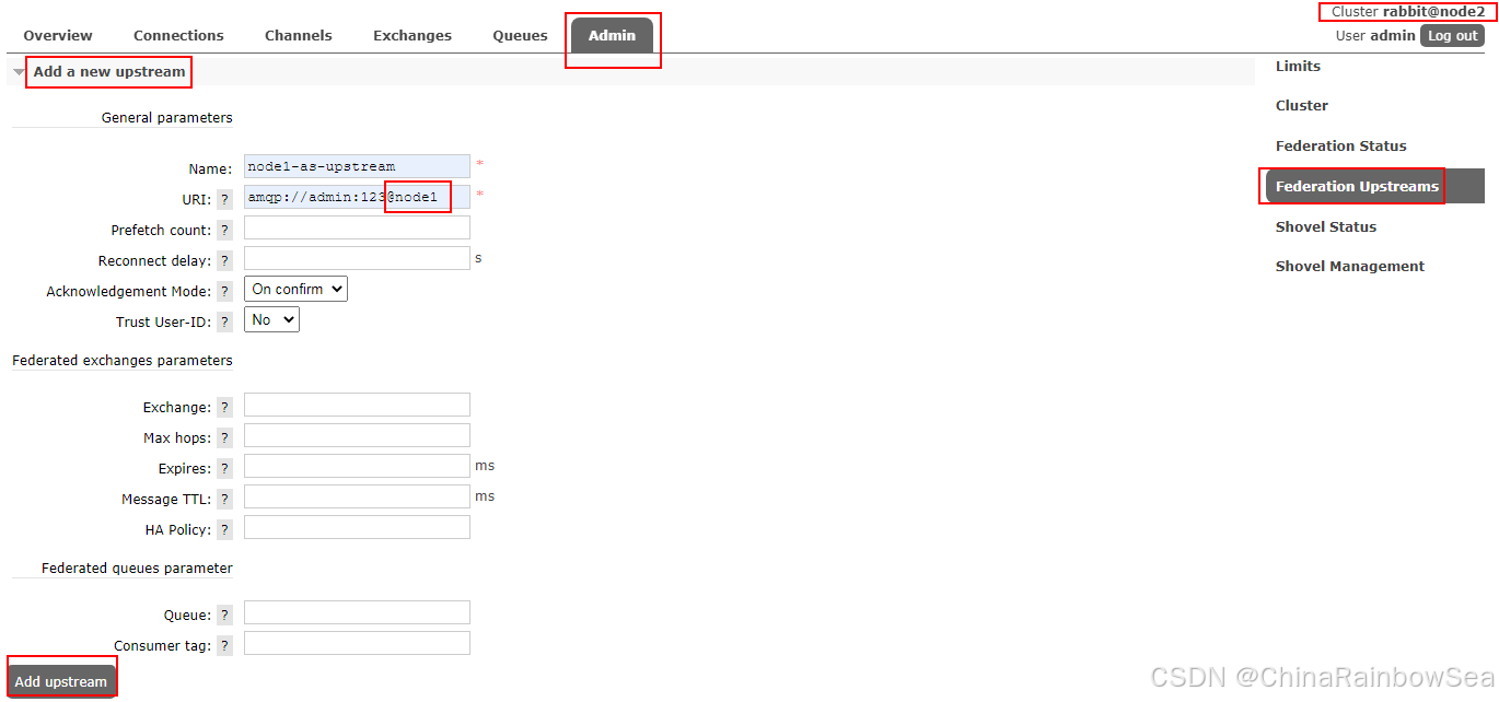 11. RabbitMQ 消息队列 Federation (Exchange 交换机和 Queue队列) + Shovel 同步的搭建配置